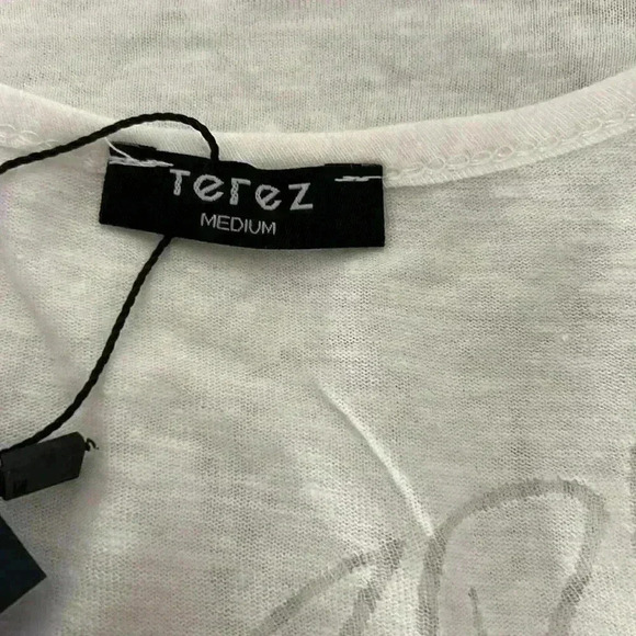 NWT‎ TEREZ WHITE PALM CREWNECK SLEEVLESS BURNOUT TANK COVERUP SIZE M - Picture 3 of 9